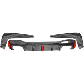 Compatible for BMW 5 Series M5 F90 G30 G38 540 3D with Lights Style Carbon Fiber Car Rear Bumper Diffuser Rear Splitters Spoiler Back Lip(Carbon Fiber)