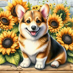 Anuver Dog Diamond Painting Kits for Adults, 5D DIY Diamond Art Kits for Beginners, Full Drill Diamond Painting Kits for Home Wall Decor, 12x12 Inch