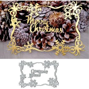 Christmas Snow Butterfly Embossing Metal Cutting Die Cuts, Merry Christmas Embossing Stencils DIY Crafts Cards Cutting Dies Cuts for DIY Embossing Card Making Photo Decorative Paper Dies Scrapbooking