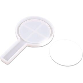 Silicone Molds for Epoxy Resin Cosmetic Mirror Making With Arcylic Handle - Makeup Mirror Resin Mold Kit DIY Jewelry Craft Tools