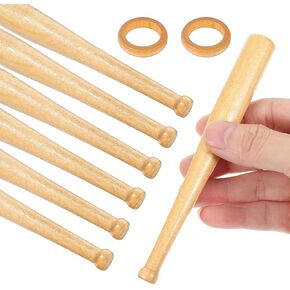 Mini Baseball Bat, 6 Pcs 6 Inch Unfinished Small Wooden Baseball Bats Unpainted Tiny Wooden Bats for DIY Craft Projects, Painting Keychain Action Figures, Ball Sports Party Favors
