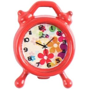 1Pc Red Dollhouse Accessories Miniature Clock Dollhouse Furniture Decoration Doll House Accessories Mini Clock for Useful and Fashion