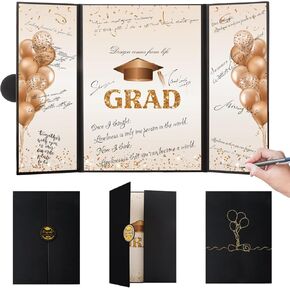 Black 2025 Graduation Guest Book Class of 2025 Congrats Grad Guest Sign in Book Congrats Graduates Alternative Signature Guest Book Board for Boys Girls Classroom Happy Graduation Party Decorations