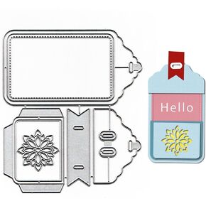 Christmas Label Tag for Card Making, Flower Snowflake Tag Cutting Die for Scrapbooking Decorative Paper Crafting Decor DIY Album Embossing