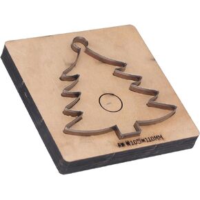 Leather Cutting Die, Christmas Tree Shape Die Punch Cutter, Stamping Punching Cutter Leather Punching Alloy Steel Cutting Die with Wood Plate for Handmade DIY Leather Craft