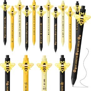 Jetec 30 Pcs Back to School Inspirational Bee Pens Gifts Cartoon Yellow Bee Ballpoint Pens Bulk Black Ink Motivational Thank You Gifts for Employee Appreciation Students Teachers
