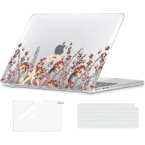 Compatible with MacBook Air 13 inch Case Chip Release 2025-2022 M4 M3 M2 A3240/A3113 /A2681 Hard Shell Case with Clear Keyboard Cover for MacBook Air 13.6 inch,Floral