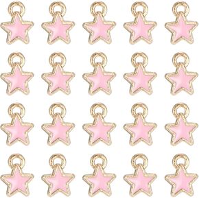 uxcell 40 Pcs Star Charm, Gold Plated Charm for DIY Mobile Phone Accessories Keychain Crafting, 6x8mm, Dark Blue