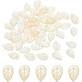 PATIKIL 18 x 11mm Czech Glass Leaf Beads, 100 Pcs Crystal Leaf Beads for Jewelry Making DIY Craft Bracelet Necklaces Earrings, Green