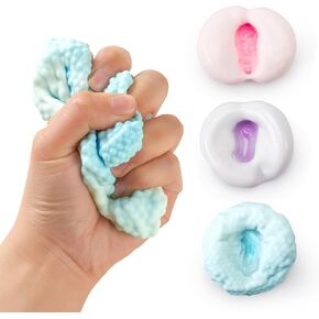 ZIFTY 3 Pack Stress Balls for Adults Smoothie Squishy Balls in 3 Materials for Sensory Calming Stress Relief Squeeze Fidget Toys Anxiety and Stress Relief