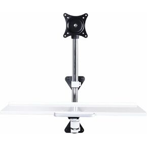 Wall-Mounted Bracket with Keyboard Tray, Standing Office Monitor Bracket, Industrial Computer Style WS08A