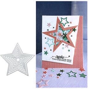 Layers Pentagon Cutting Dies Nesting Star Die Set Layer Star Die Cuts Paper Crafting or DIY Card Making Scrapbooking Photo Album Paper Decorative