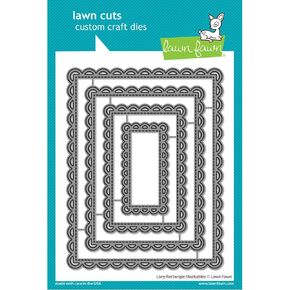 Lawn Fawn LF3619 Lacy Rectangle Stackables Stand-Alone Die