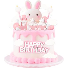Knana 16Pcs Bunny Cake Topper Rabbit Cake Decorations Rabbit Cake Toppers Bunny Birthday Party Supplies