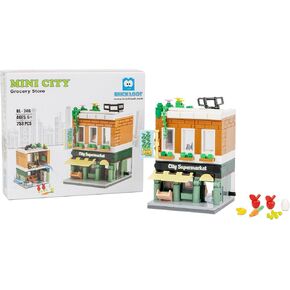 Brick Loot Mini City Street Toy Building Set – 253 -Piece Storefront Block Kit for Kids & Adults – Compatible with Lego & Other Major Brands – Creative Architecture Play Gift