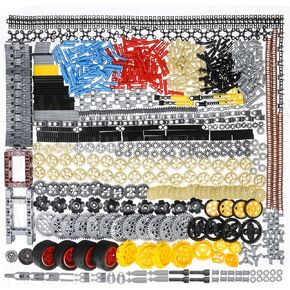 899Pcs Technic Gears and Axles, Car Tracks-Tires with Gears-Pins-Shock absorbers - Differentials,Compatible with Mainstream Building Block Brand Technic Sets.
