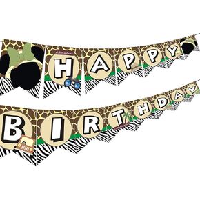 Mouse Safari Birthday Party Decorations- Let's Go Wild Jungle Safari Party Banner Wild One Birthday Supplies