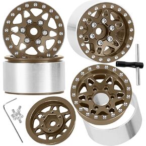 RC 1.0" Beadlock Wheel Rims Set for TRX4M SCX24 1/18 1/24 RC Crawler Car.Aluminum Alloy RC 1.0 Truck Tires Wheels Rims,Rc Wheel Rims Colorful