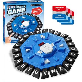 Word Game for Families, Fun Party & Learning Board Game for Kids & Adults, Fast-Paced 24 Letter Press Game with LCD Timer, 35 Cards, 2 Game Modes, Birthday