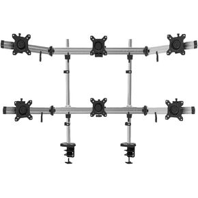 Multi-Screen LCD Monitor Stand Double Column six-Screen Desktop Stand MP260C-2 clamp Table Installation