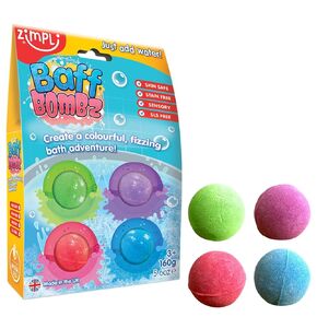 Baff Bombz Magic Brush, 4 x Bath Bombs, Magically Paint Your Bath Water, Creative Bath Toy for Children, Birthday Gifts for Boys & Girls, Pocket Money Toy, Moisturising Bath Fizzers