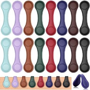 16Pcs Magnetic Leather Bookmark, Magnetic Page Markers Leather Page Clip Buckle Book Mark Clip for Women Book Accessories for Teachers Students School Office Home Supplies
