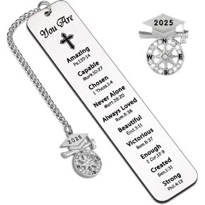 Quimoy 2025 Graduation Gifts for Her Him, Baptism Gifts for Girl Boy, Gift for High School Senior Girls, End of Year Student/Teacher Gifts, 5th/8th Grade Graduation Bookmark Gift