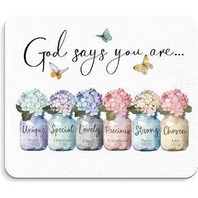 Inspirational Christian Mouse Pad - God Says You are Mousepad, Motivational Christian Office Mouse Pad, Bible Verse Desk Mousepad, Gifts for Employees, Coworker Gifts, 12x10 Inches