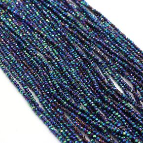 10 Strands Artificial Color Plating Faceted Beads Synthetic Colorful Crystal Beaded for Jewelry Making Necklace Decoration 3mm