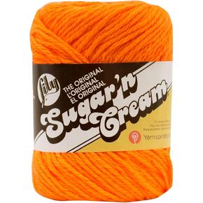 New in 2017 Lily Sugar 'n Cream Solids 100% Cotton Yarn ~ 2.5 oz. Skeins (Hot Orange #1628)
