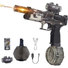 Electric Water Gun for Adults Kids: Most Powerful Squirt Gun, Automatic high Powered Pressure Blaster watergun with Realistic Led Muzzle Flame,28-32 FT Range，Perfect Summer Gift Toys for Age 8-12