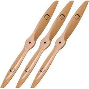 XOAR PJA 13x6 13 Inch 2 Blade RC Airplane Propeller Wood Prop for Gasoline Fixed-Wing RC Model Planes (13 x 6, Tractor, Pack of 3)