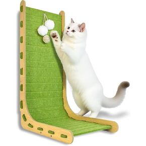 Felt Cat Scratcher for Indoor Cats, 26.8" L Shape Vertical Cat Scratch Pad and Scratch Board, Furniture Protector Wall Scratchers for Kittens and Adult Cats with Bonus Sisal Cat Toy
