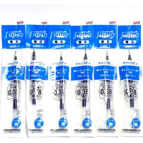 Uni-Ball Signo Gel Ballpoint Pen Refills For UM151, Blue Ink, Extra Fine Point 0.38 mm, 6 Pack (Japan Import)