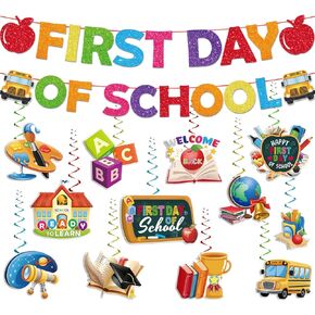 Back to School Decorations Banner Set Need DIY First Day of School Decorations Banner and Hanging Swirls Cute Theme for Kindergarten Preschool Back to School Party Supplies