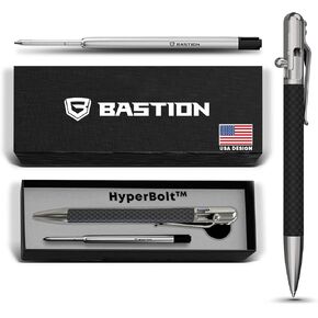 BASTION® Luxury Slim Bolt Action Pen, Durable EDC Pen with Fine Tip, Professional Ballpoint Pen for School and Work - Titanium