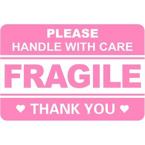 Fragile Sticker,200pcs 2x3 Pink Fragile Sticker for Boxes,Cartons Shipping