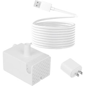 SIBAYS 15L Dog Water Fountain Replacement Pump, USB 5V 1A Pet Water Fountain Pump, Ultra Quiet Dog Water Dispenser Pump with LED Light, White