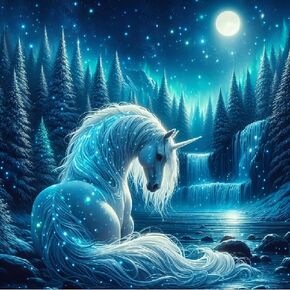 JFYHAB Animal Unicorn Diamond Art Kits for Adults,5D Forest Diamond Painting Kits for Beginner,DIY Moon Diamond Crystal Rhinestones Painting Kits for Home Wall Decor Gift 11.8 X 11.8inch