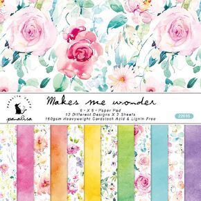 24PCS Scrapbook Pattern Paper Pads，Floral Decorative Paper Crafts for DIY Album Scrapbook Greeting Card Background