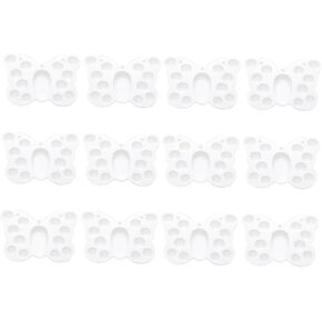 ARTIBETTER 12Pcs Butterfly Shaped Pigment Tray Multi Functional Painting Color Mixing Plate for Art Projects Easy to Clean Durable Stain Resistant Art Tool