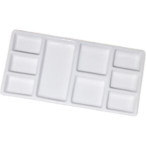 Ceramic Paint Palette Rectangular White Pigment Tray for Oil Watercolor Mixing Lightweight Easy to Clean for Artists Students Hobbyists Practical Art Supply