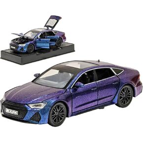 Toy Cars RS7 1/32 Metal Model Car Pull Back Car Toys with Light and Sound Toys Car Collectible Model for Children Age 3 + Year Old (Gradient Purple)