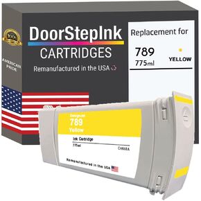 DoorStepInk Remanufactured in The USA Ink Cartridge Replacements for HP 789 CH618A Yellow for Printers DesignJet L25500 42in Wide Format DesignJet L25500 60in Wide Format