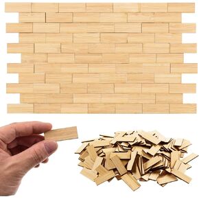 AWIZOM 200 Pcs Wooden Miniature Dollhouse Flooring Beige Mini Doll House Flooring Mini DIY Wooden Dollhouse Floor Boards 1:12 Scale Doll House Accessories for DIY Model Decorations