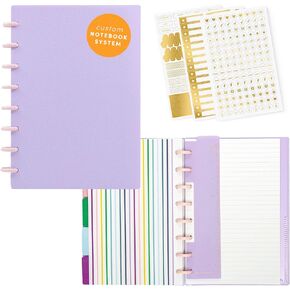 PAPERAGE Customizable Discbound Notebook, 134 Pages, All-in-One, 8-Disc Refillable Spiral Journal with Removable Pages, 12-Month Undated Calendar, Dividers & Stickers (Sage Green), 8.8 in x 7.2 in in Kuwait