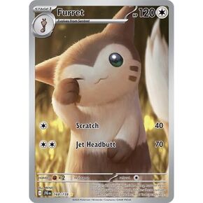 Pokemon - Furret 168/159 – Journey Together – Illustration Rare – Foil Single Card