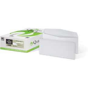 Quality Park #10 Envelopes, Premium Embossed, 4-1/8 x 9-1/2 Inches, 24 lb White, Gummed, 500 per Box (QUA11130)