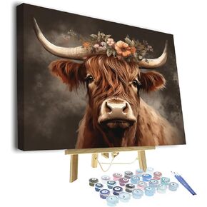 TUMOVO Cute Smiling Sloth Paintings Paint by Numbers for Adults Flower Field Landscape Paint-by-Number Kits for Beginner and Acrylic Oil Painting by Numbers for Adults Art Crafts16 x20(Frame)