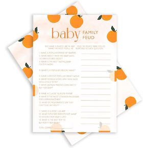 ISOVF Orange Theme Baby Shower Games- Baby Gender Reveal Party Games - A Little Cutie is on The Way Gender Neutral Party and Supplies-(K06)